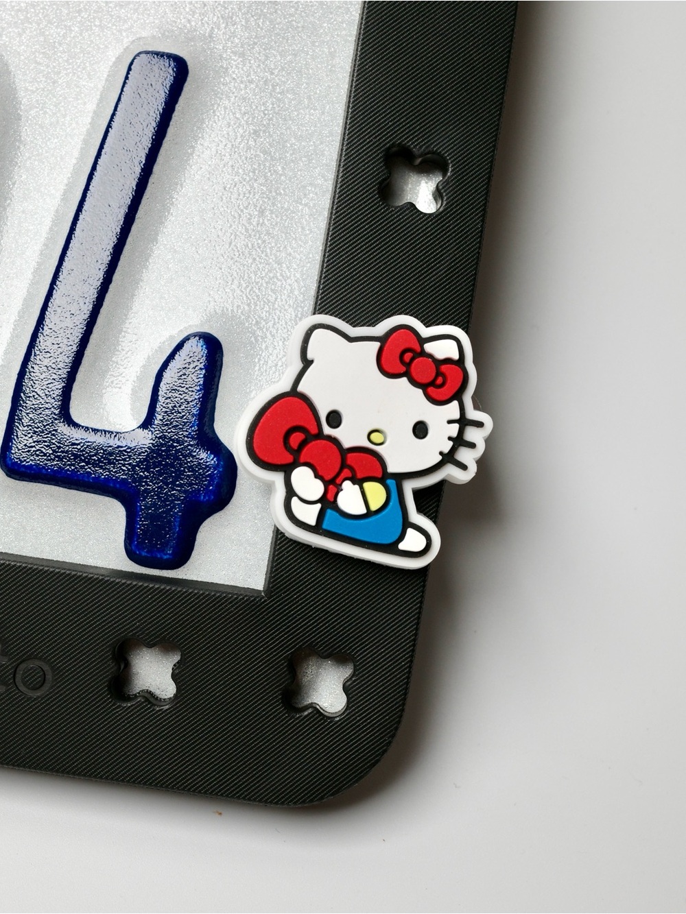 Hello Kitty White, Red & Blue Rubber Charm Accessory